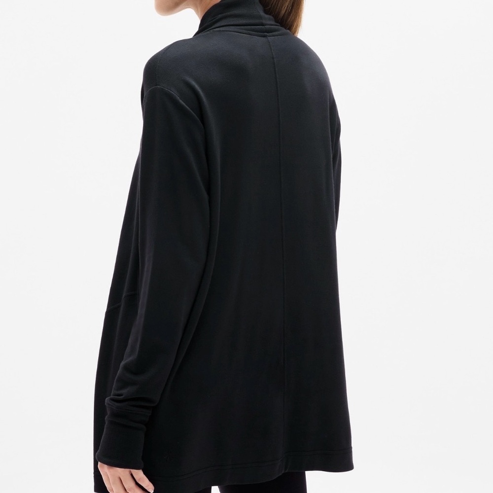 Athleta Pranayama Restore Wrap Black S Tall Open Cardigan Cozy Athleisure - Picture 6 of 9